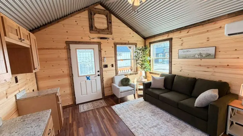 14x28 Tiny Home – Model 1219, living room