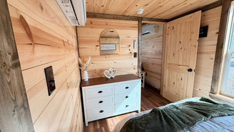 14x28 Tiny Home – Model 1219, bedroom dresser