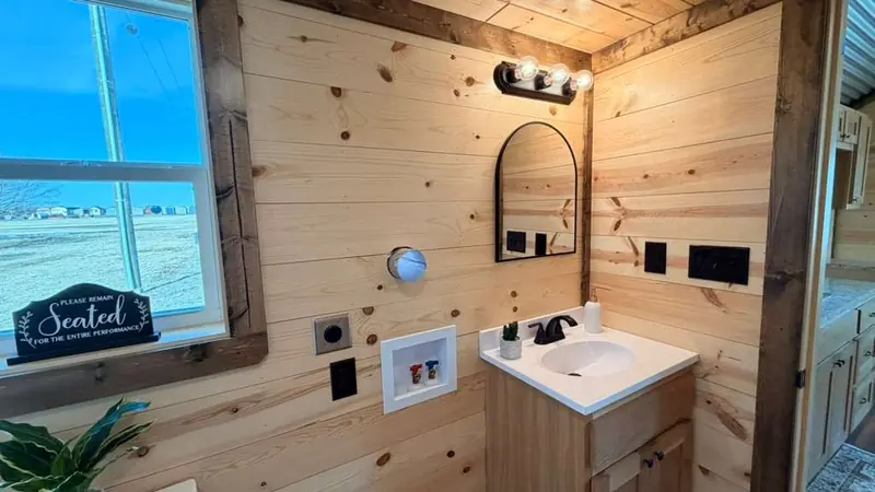 14x28 Tiny Home &ndash; Model 1219, bathroom vanity