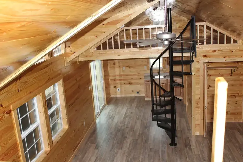 16x38 Tiny Home &ndash; Model 1356, long interior view
