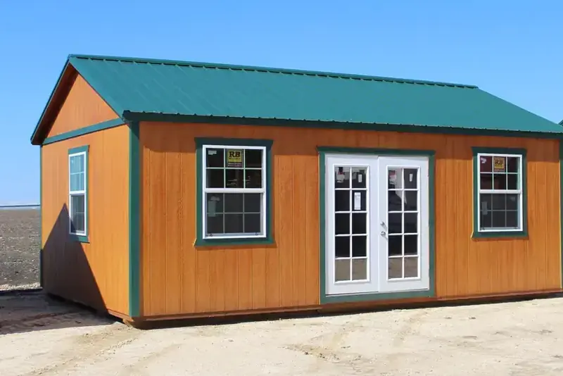 16x24 Cabin Shell, exterior with French doors