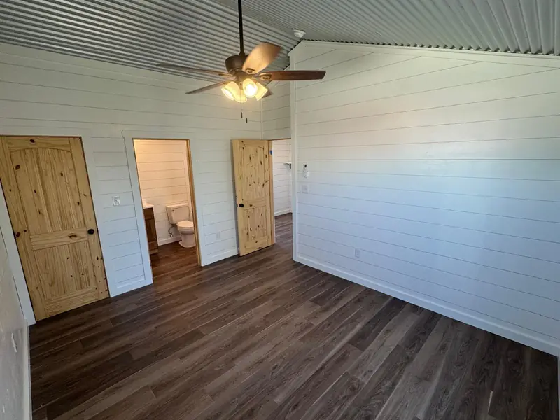 20x48 Tiny Home &ndash; Model 6327, bedroom with bath door