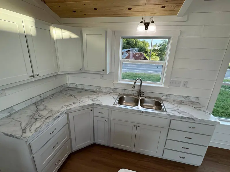 18x54 Tiny Home &ndash; Model 8530, kitchen sink under the window
