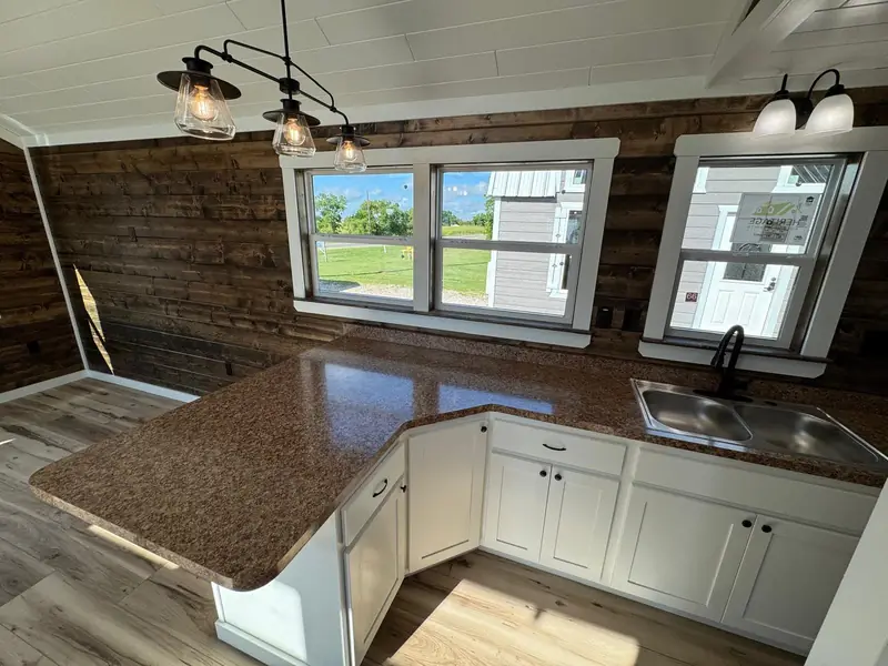 16x38 Tiny Home &ndash; Model 9487, kitchen counter and cabinets