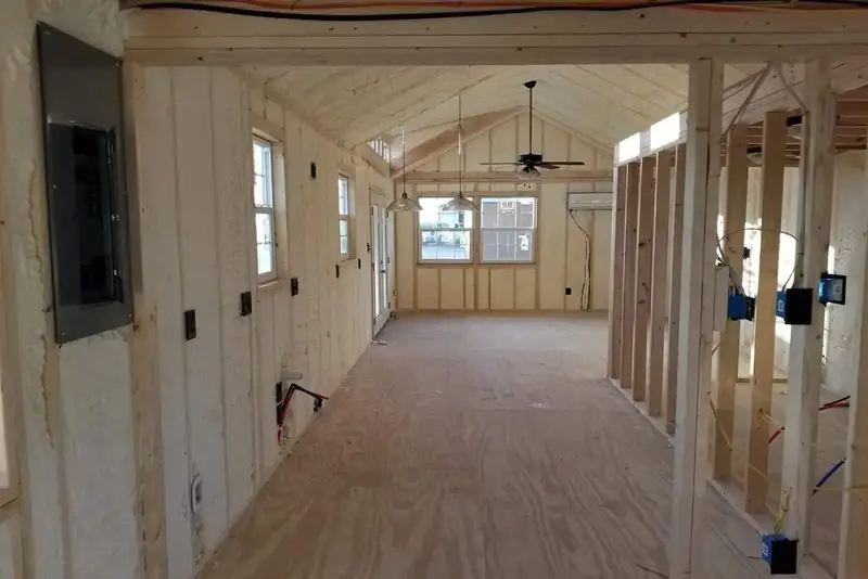 Partial Finished Tiny Home, insulated walls and wiring